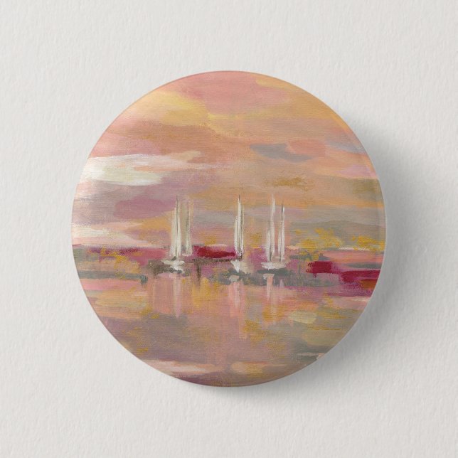 Crimson Waves 6 Cm Round Badge (Front)