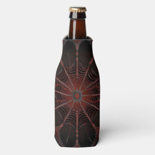 Crimson Web: Fractal Dance with the Redback Spider Bottle Cooler