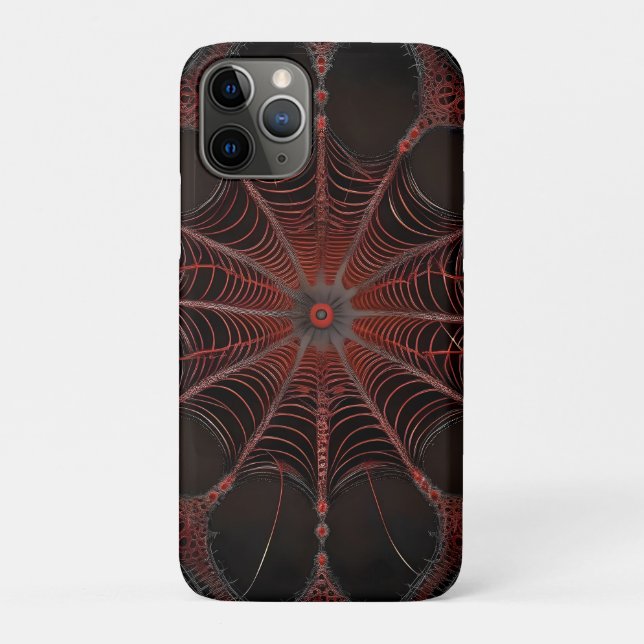 Crimson Web: Fractal Dance with the Redback Spider Case-Mate iPhone Case (Back)
