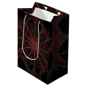 Crimson Web: Fractal Dance with the Redback Spider Medium Gift Bag