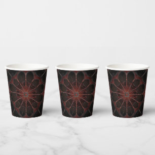 Crimson Web: Fractal Dance with the Redback Spider Paper Cups
