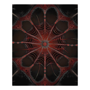 Crimson Web: Fractal Dance with the Redback Spider Photo Print