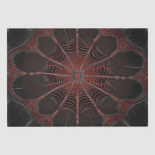 Crimson Web: Fractal Dance with the Redback Spider Tissue Paper