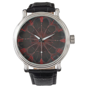 Crimson Web: Fractal Dance with the Redback Spider Watch