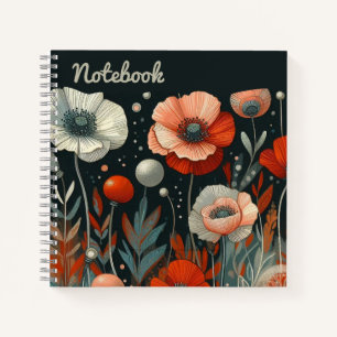 Crimson Whispers – Red Poppies & Ash Garden Layer Notebook