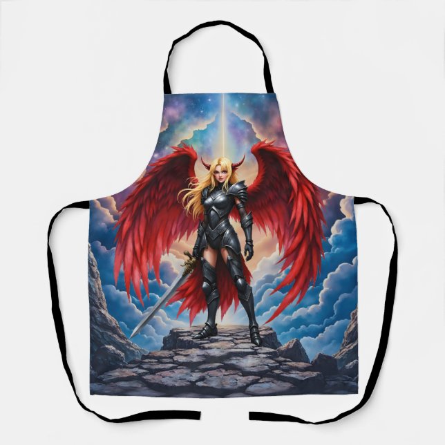 Crimson Wing – Fallen Angel Warrior.  Apron (Front)