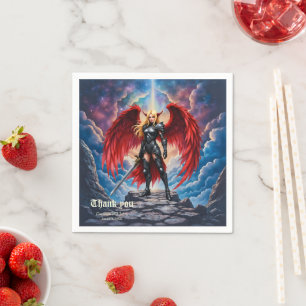 Crimson Wing – Fallen Angel Warrior. Napkin