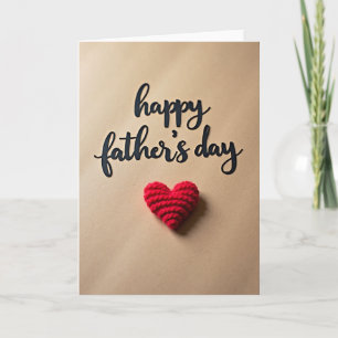 Crimson Yarn Heart Fathers Card