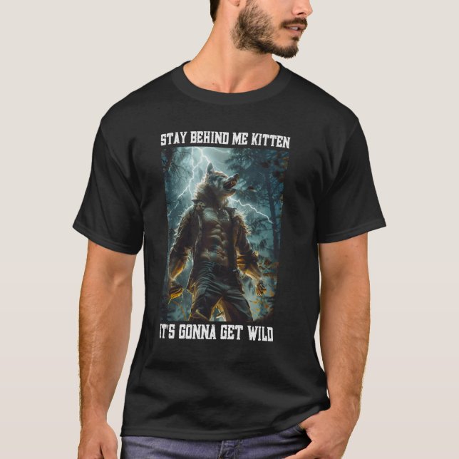 Cringy Werewolf Kitten Wolf Meme Cringe Alpha T-Shirt (Front)
