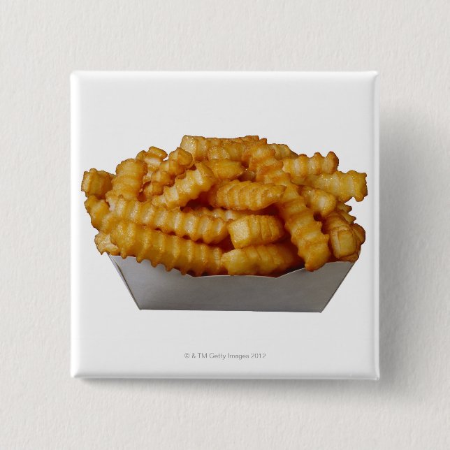 Crinkle-cut french fries 15 cm square badge (Front)