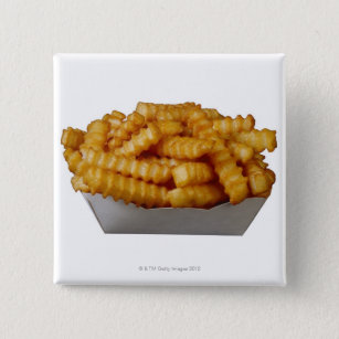Crinkle-cut french fries 15 cm square badge