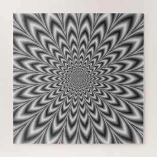 Crinkle Cut Pulse in Black and White Jigsaw Puzzle