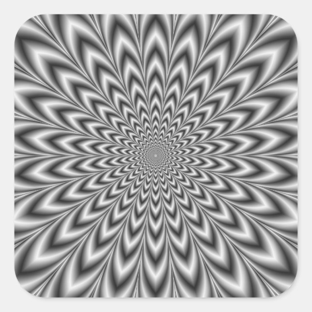 Crinkle Cut Pulse in Black and White Square Sticker (Front)