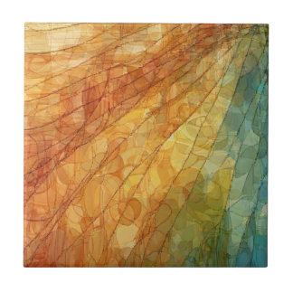 Crinkle Texture Ceramic Tile Orange, Yellow, Teal