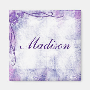 Crinkled Paper & Swirls In Lavender Magnet