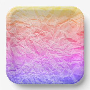 Crinkled Rainbow Paper Paper Plate
