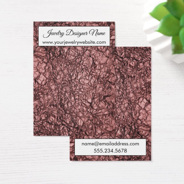 Crinkled Rose Gold Earring Holder Display Cards (Desk)
