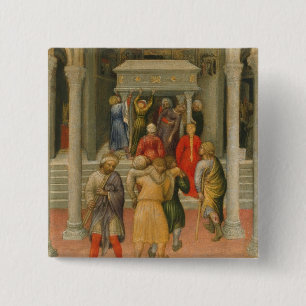 Crippled and Sick Cured at Tomb of St. Nicholas 15 Cm Square Badge