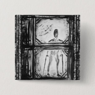 Crippled Man 15 Cm Square Badge