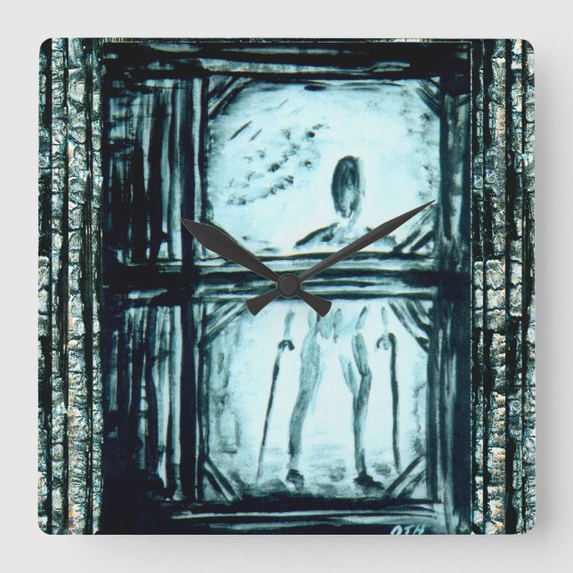 Crippled Man II Square Wall Clock (Front)