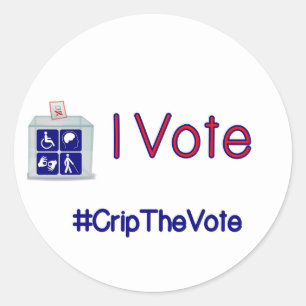#CripTheVote I VOTE stickers (round) small
