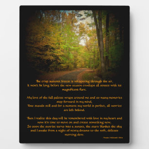 Crisp Autumn Breeze Scenic Poem Easel Photo Plaque