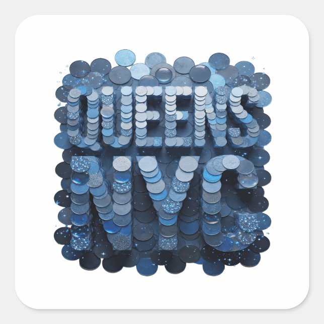 Crisp Blue QUEENS NYC Gift Sticker (Front)