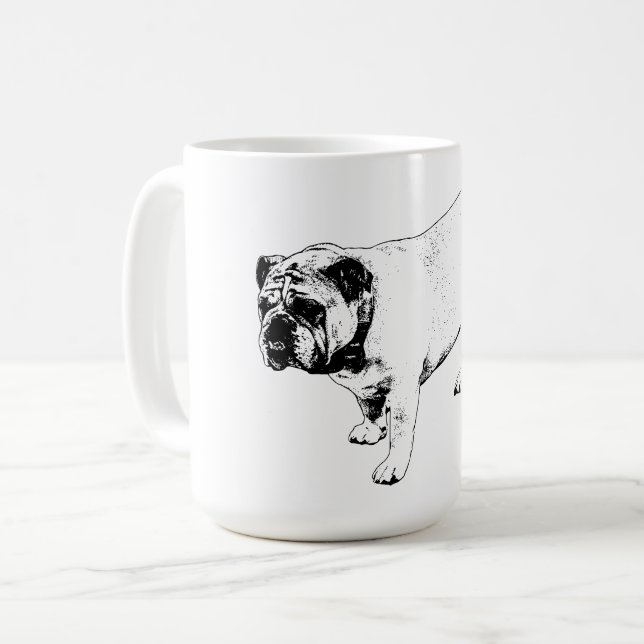 Crisp Bulldog Line Coffee Mug (Front Left)