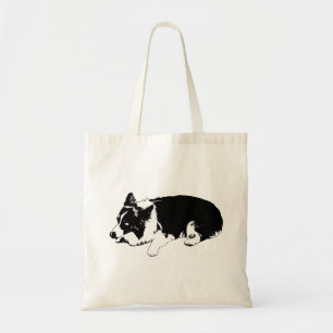 crisp carry calm, corgi tote bag