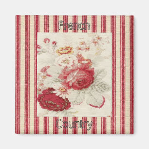 Crisp Clean Floral French Country Fridge Magnet
