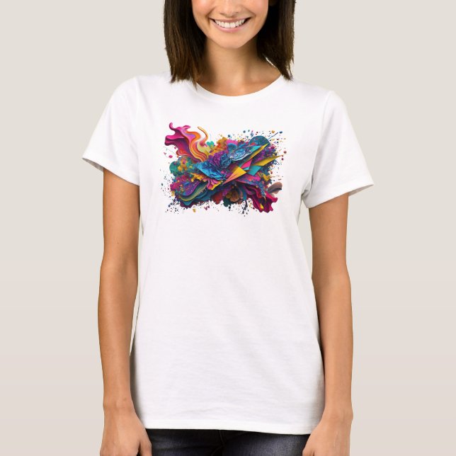 Crisp Colourful ABSTRACT ART Custom Tee (Front)