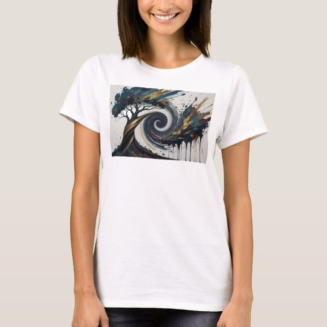 Crisp Gold TREE SPIRAL Quote Shirt (Front)