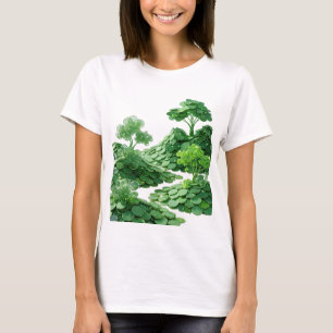 Crisp Green GREEN COINS AND TREES Design T-Shirt