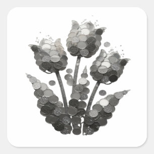Crisp Grey Abstract Decal Design Square Sticker