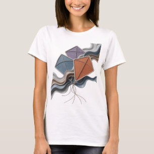 Crisp Grey KITE FESTIVAL 3D Text Art T-Shirt