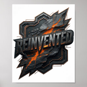 Crisp Grey REINVENTED Text Design Poster