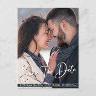 Crisp Modern & Stylish Save The Date Postcard