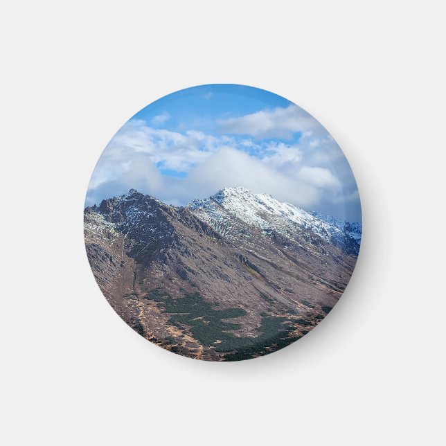 Crisp Mountain Landscape with Blue Sky Magnet (Front)