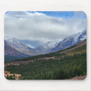 Crisp Mountain Valley View with Forest and Peaks Mouse Pad