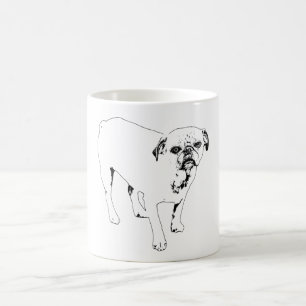 Crisp Outlined Dog Delivers Modern Morning Cheer Coffee Mug