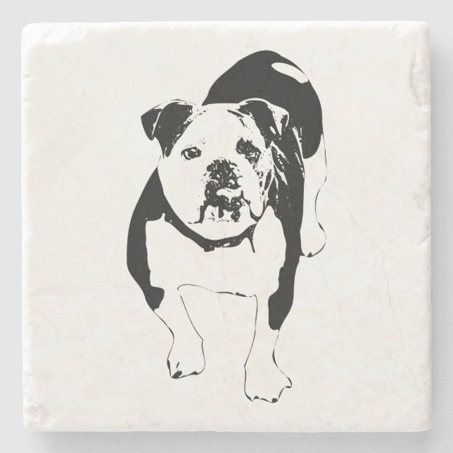 Crisp Pause, Bulldog Cheer Stone Coaster (Front)
