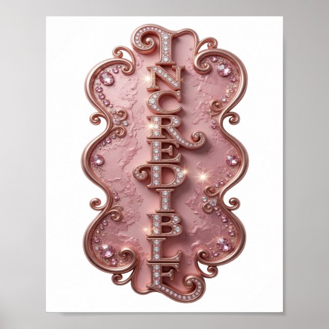 Crisp Pink INCREDIBLE Modern Design Poster (Front)