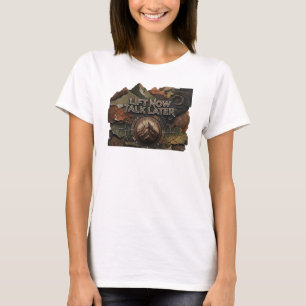 Crisp Pink LIFT NOW TALK LATER Wearable Art T-Shirt