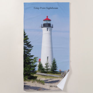 Crisp Point Lighthouse beach towel