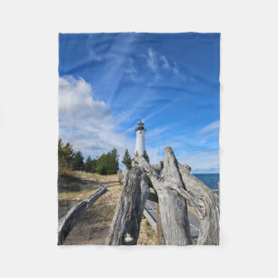Crisp Point Lighthouse Fleece Blanket