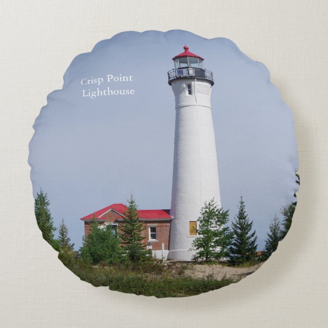 Crisp Point Lighthouse round pillow (Front)