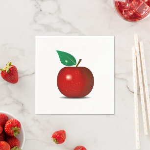 Crisp Red Apple Paper Napkins