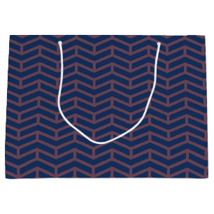 Crisp Sharp Opposing Arrows Chevron Blue Pink Large Gift Bag