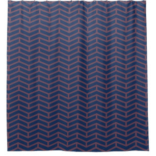 Crisp Sharp Opposing Arrows Chevron Blue Pink Shower Curtain