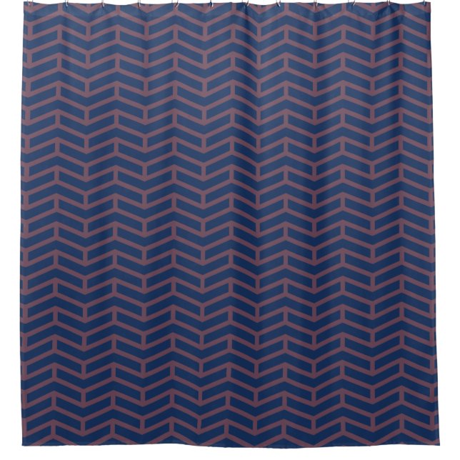 Crisp Sharp Opposing Arrows Chevron Blue Pink Shower Curtain (Front)